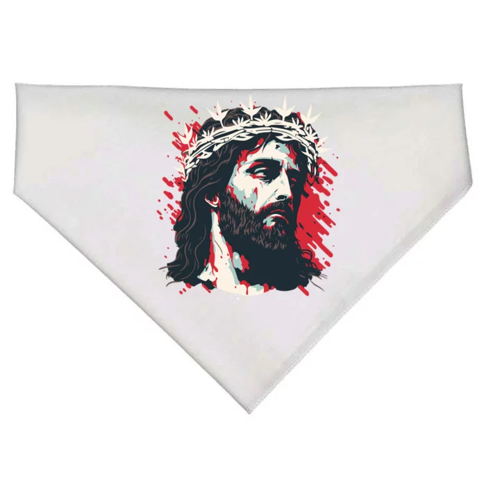 Jesus Painting Christianity USA-Made Doggie Bandana