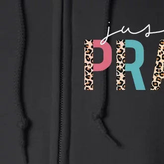 Just Pray Christian Love Like Jesus Prayer Leopard Full Zip Hoodie