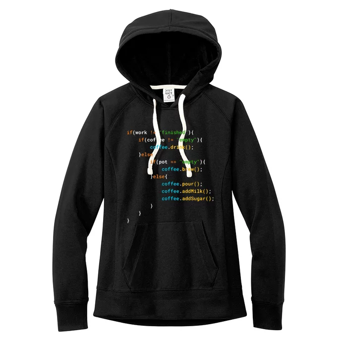 Java Programmer Coffee Coding Funny Coders Coffee Lover Women's Fleece Hoodie