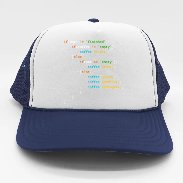 Java Programmer Coffee Coding Funny Coders Coffee Lover Trucker Hat