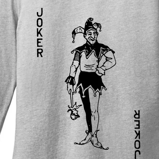 Joker Playing Card Womens CVC Long Sleeve Shirt