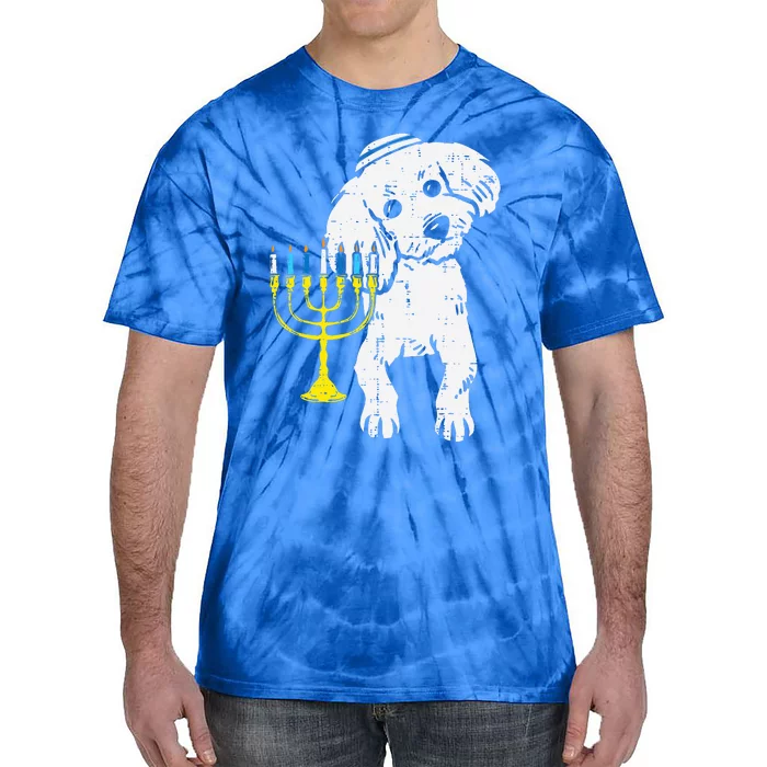 Jewish Poodle Dog Menorah Hanukkah Pajamas Chanukah PJs Tie-Dye T-Shirt