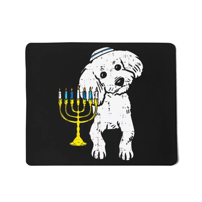 Jewish Poodle Dog Menorah Hanukkah Pajamas Chanukah PJs Mousepad