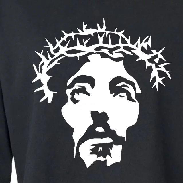 Jesus Portrait Essential Cropped Pullover Crew