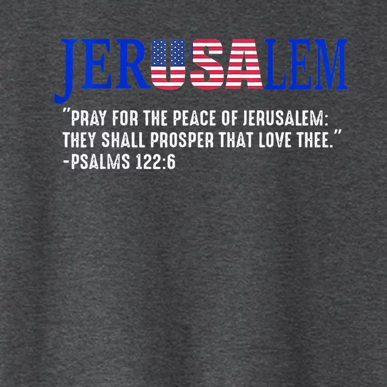 JERUSALEM Pray For the Peace Of Jerusalem US Israel Flag Women's Crop Top Tee