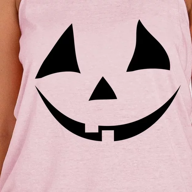 Jackolantern Pumpkin Face Funny Halloween Costume Halloween Costume Couple Women's Knotted Racerback Tank