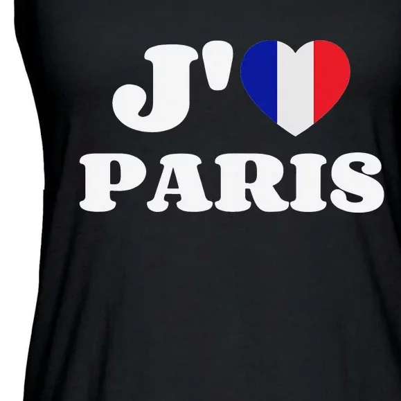 J'aime Paris France Flag French Heart I Love Paris Ladies Essential Flowy Tank