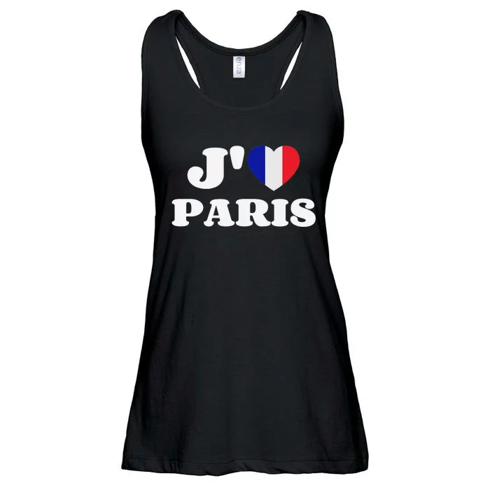 J'aime Paris France Flag French Heart I Love Paris Ladies Essential Flowy Tank