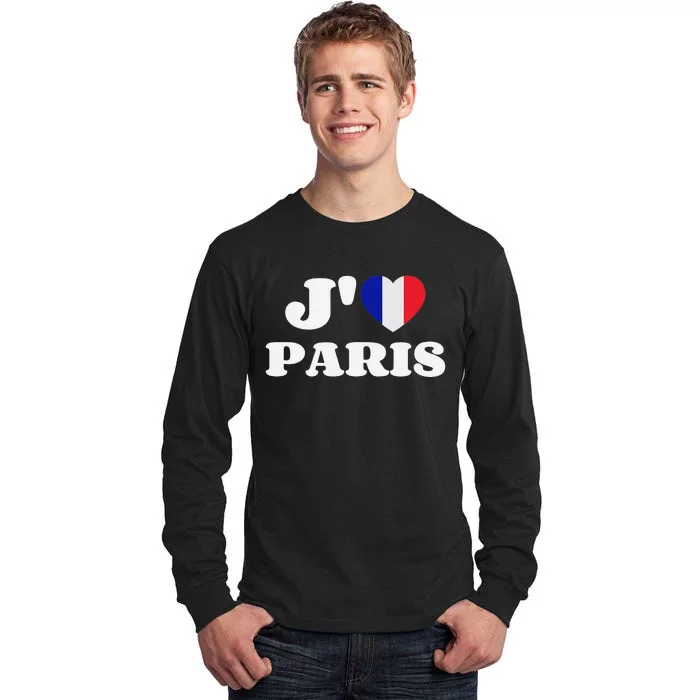 J'aime Paris France Flag French Heart I Love Paris Tall Long Sleeve T-Shirt