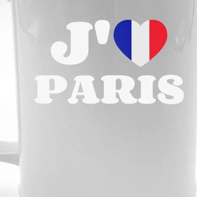 J'aime Paris France Flag French Heart I Love Paris Front & Back Beer Stein