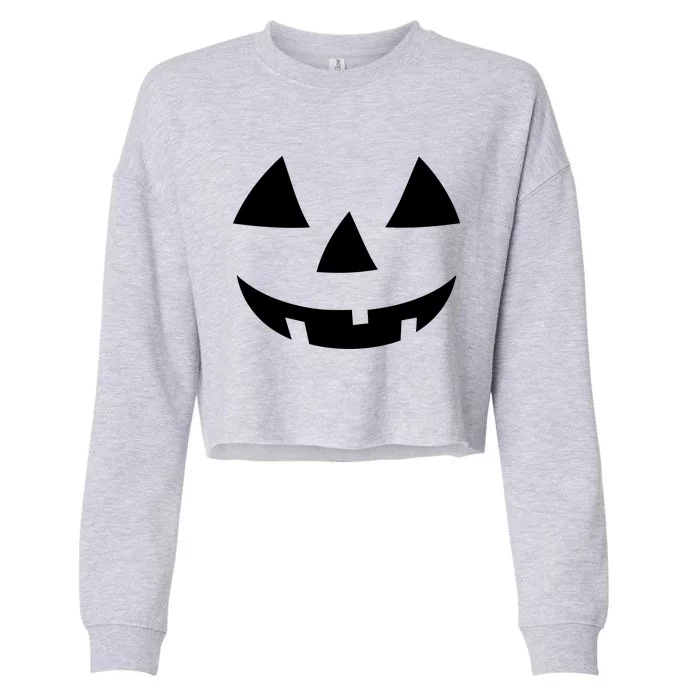 Jackolantern Pumpkin Face Halloween Costume Couple Funny Halloween Costume Cropped Pullover Crew