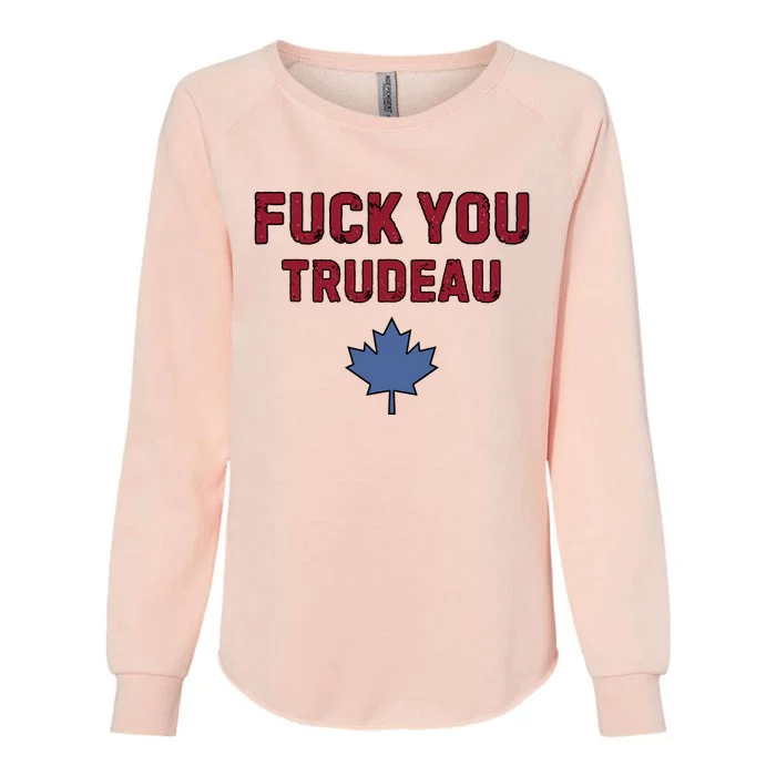 Jerry Power Fuck You Trudeau Womens California Wash Sweatshirt