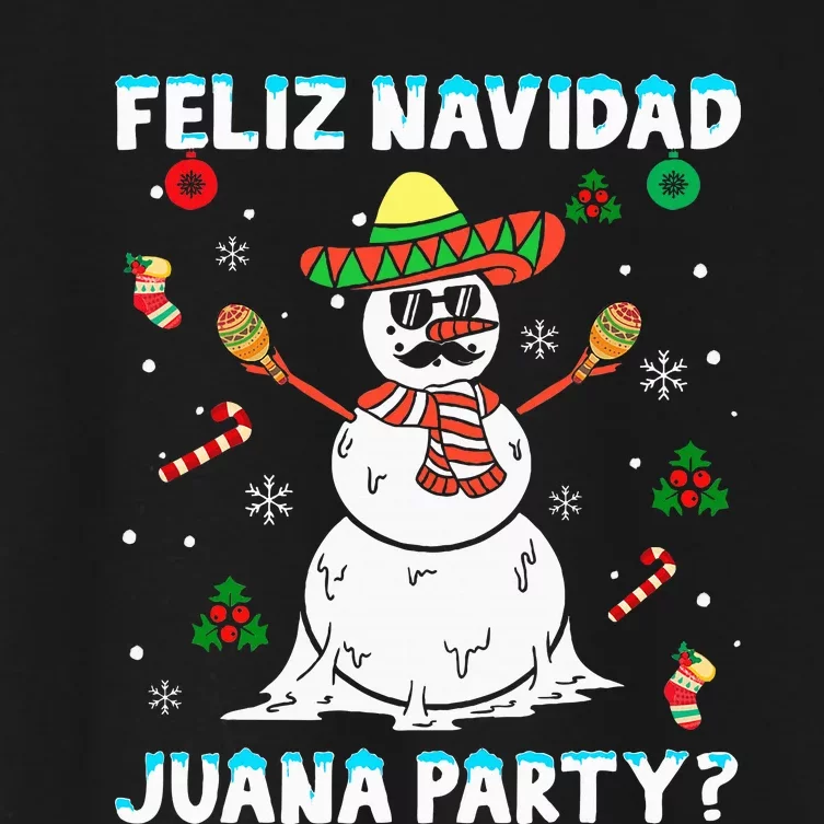 Juana Party Feliz Navidad Christmas Family Matching Pajamas Women's Crop Top Tee