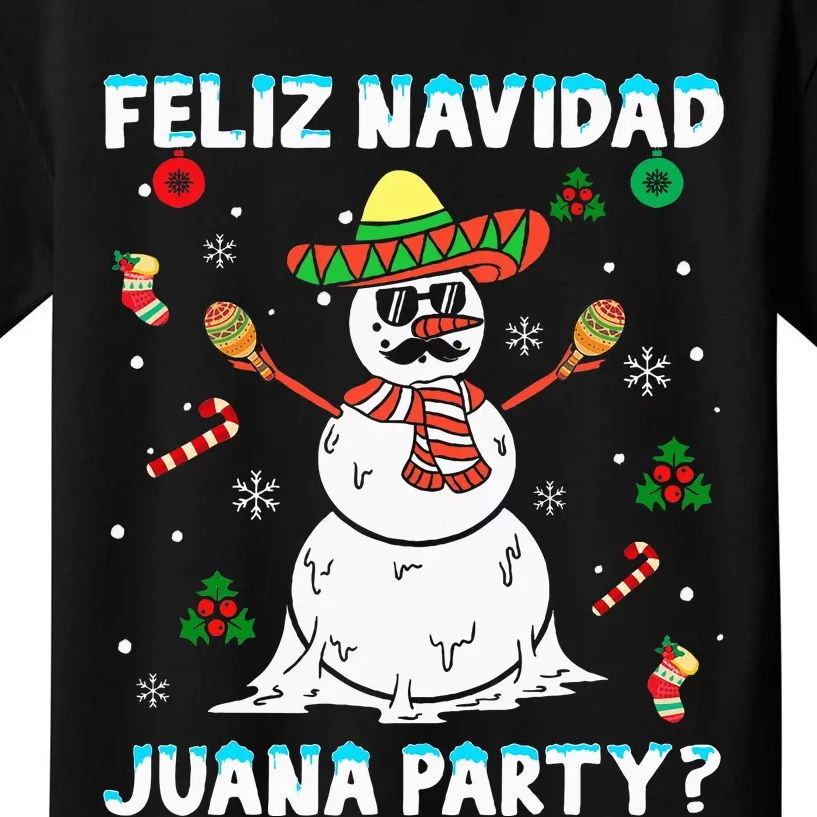 Juana Party Feliz Navidad Christmas Family Matching Pajamas Kids T-Shirt