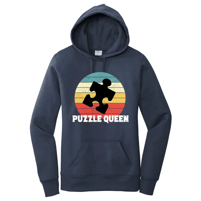 Jigsaw Puzzle Hobby Queen Gift Retro Sunset Cute Gift Women's Pullover Hoodie