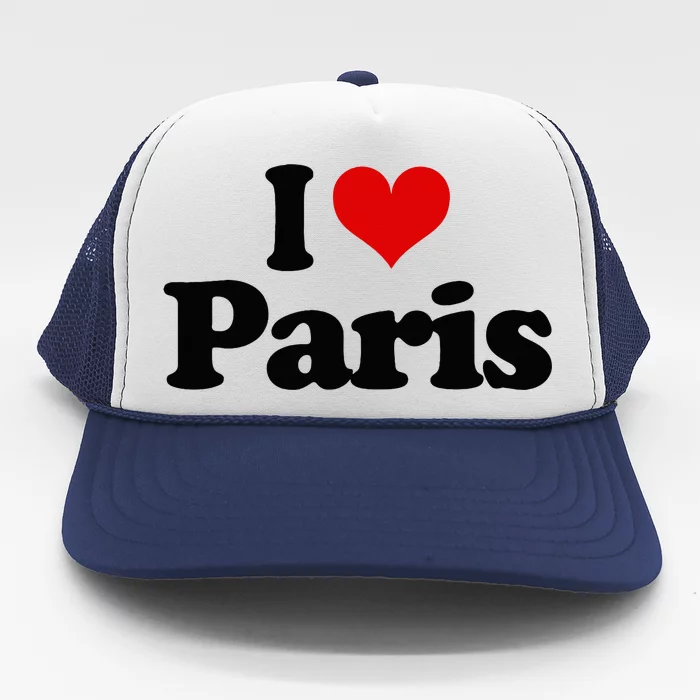 JAime Paris Heart I Love Heart Paris Trucker Hat