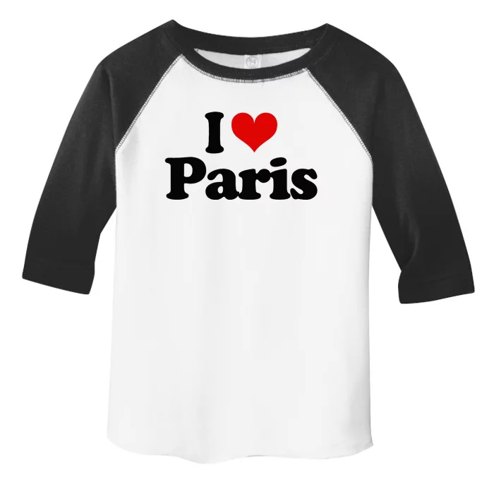 JAime Paris Heart I Love Heart Paris Toddler Fine Jersey T-Shirt