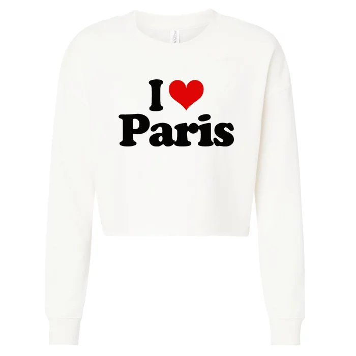 JAime Paris Heart I Love Heart Paris Cropped Pullover Crew