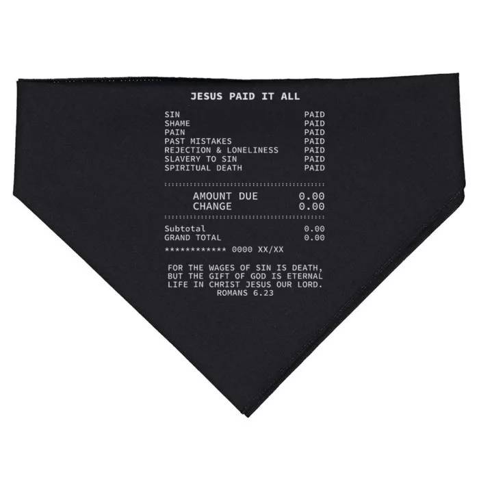 Jesus Paid It All Christianity Christian Bible Christ USA-Made Doggie Bandana