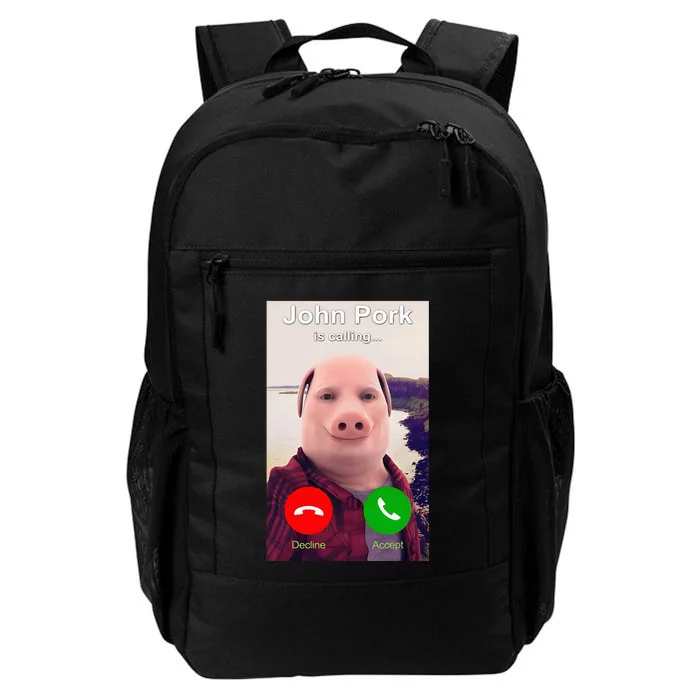 John Pork Is Calling Funny John Pork Meme Daily Commute Backpack