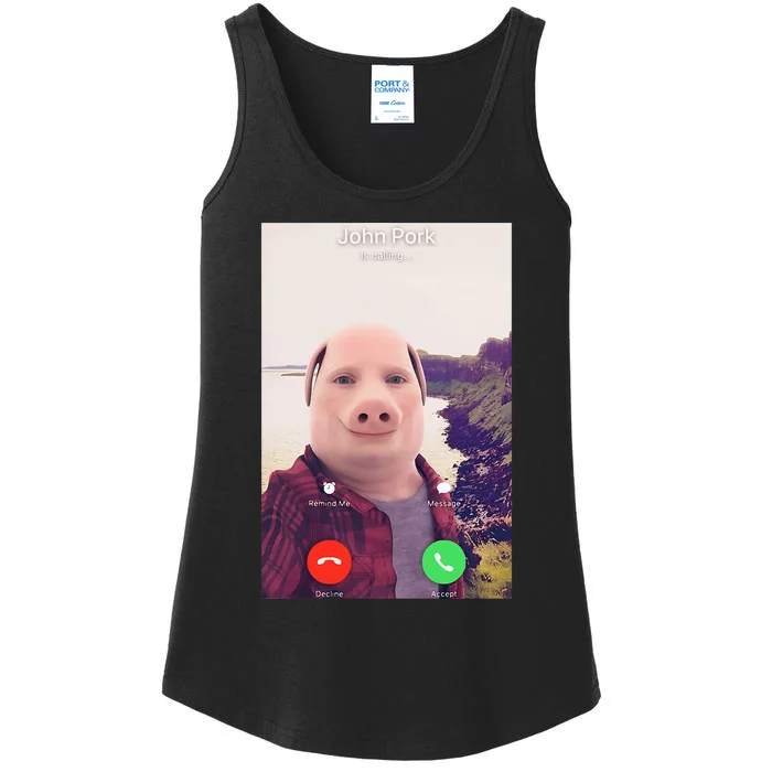 John Pork Is Calling Ladies Essential Tank