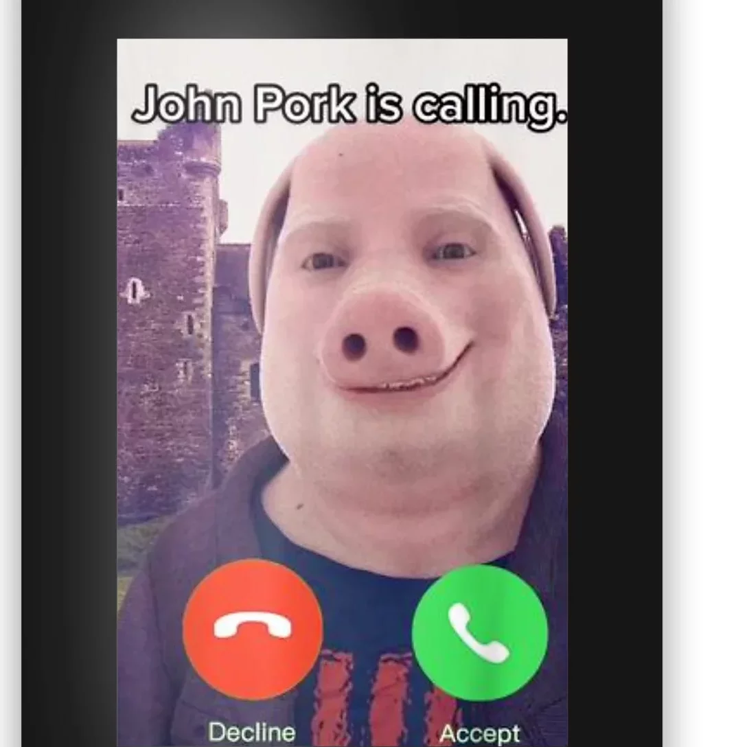 John Pork Is Calling Funny Answer Call Phone Png, John Pork Tapestry Png, John  pork meme wall hanging tapestry in 2023