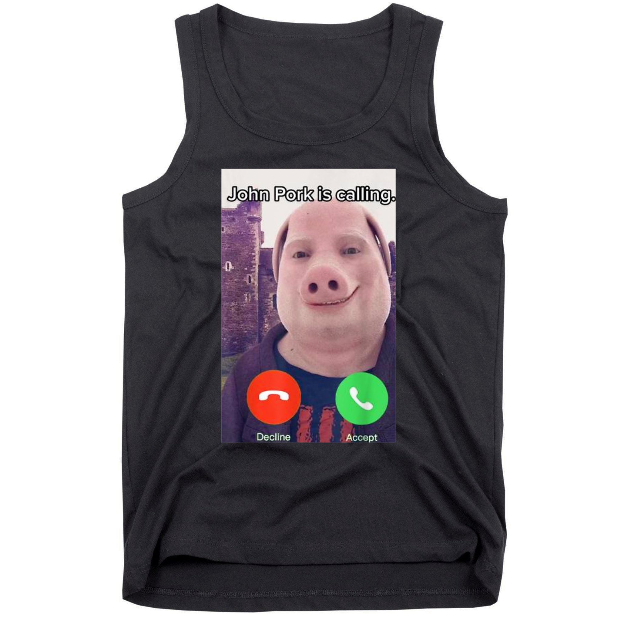 John Pork Is Calling Funny Answer Call Phone Shirt - TeeUni