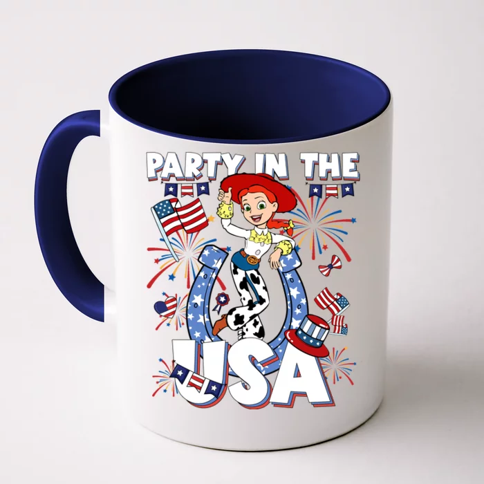 Jessie Party In The Usa Western 4th Of July American Cowgirl Flag Patri Front & Back Coffee Mug