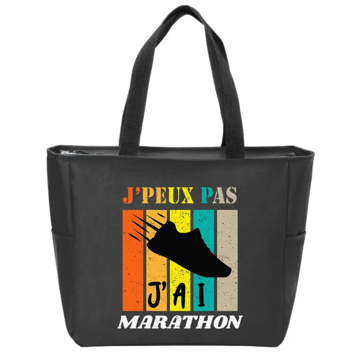 J'Peux Pas J'ai Marathon Gift Running Jogging Humour Zip Tote Bag