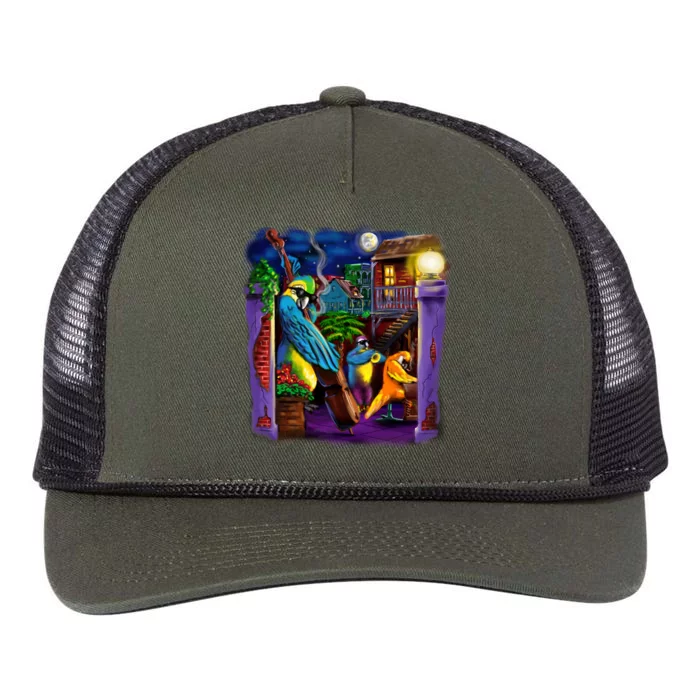 Jazz Parrots Retro Rope Trucker Hat Cap