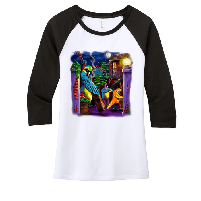 Jazz Parrots Women's Tri-Blend 3/4-Sleeve Raglan Shirt