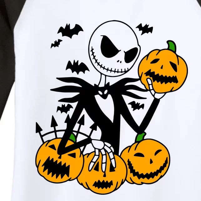 Jack Pumpkin King Women's Tri-Blend 3/4-Sleeve Raglan Shirt