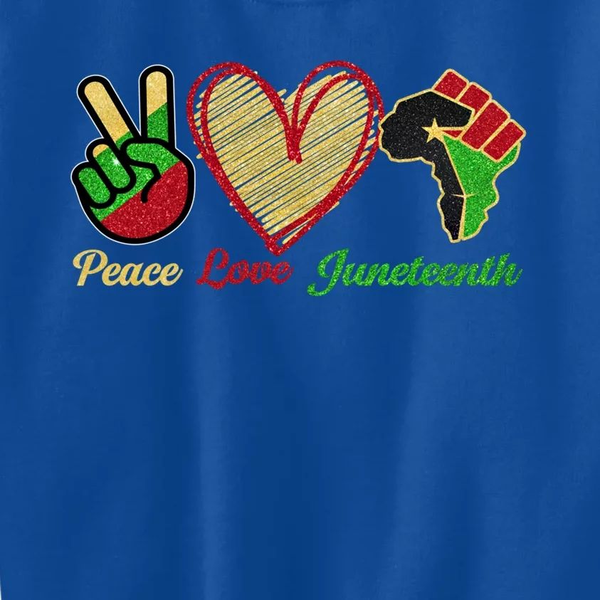 Juneteenth Peace Love Black Black History Month Freedom Day Cute Gift Kids Sweatshirt