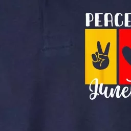 Juneteenth Peace Love & Juneteenth June 19th Freedom Day Softstyle Adult Sport Polo