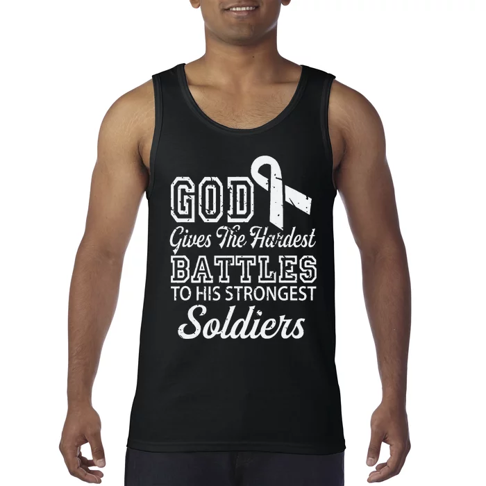 Jesus Prayer Lung Cancer Warrior Gift Lung Cancer Awareness Tank Top