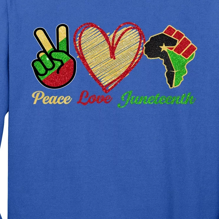 Juneteenth Peace Love Black Black History Month Freedom Day Funny Gift Long Sleeve Shirt