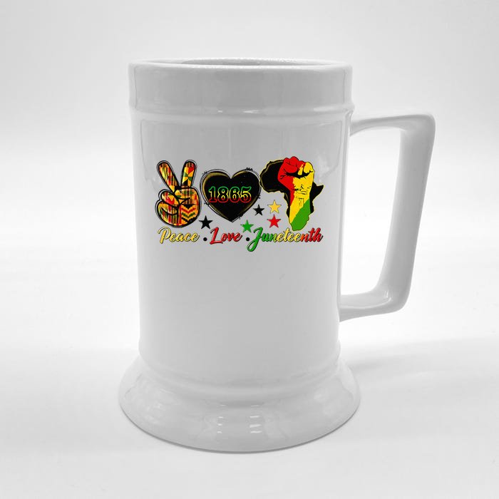 Juneteenth Peace Love & Juneteenth June 19th Freedom Day Front & Back Beer Stein