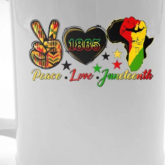 Juneteenth Peace Love & Juneteenth June 19th Freedom Day Front & Back Beer Stein