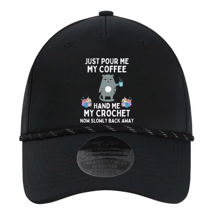 Just Pour Me My Coffee Hand Me My Crochet Funny Cat Crochet Performance The Dyno Cap