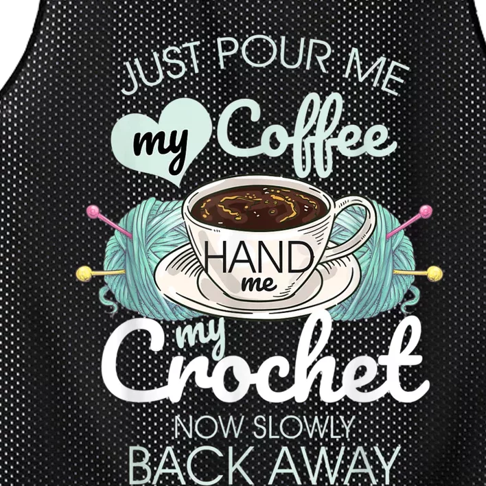 Just Pour Me My Coffee Hand Me My Crochet Mesh Reversible Basketball Jersey Tank