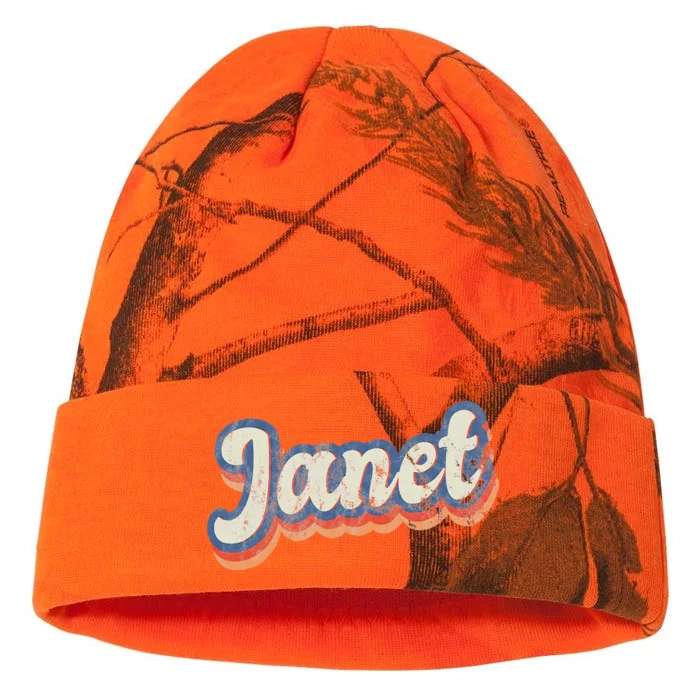 Janet Personalized Name Custom Lettering 70's Kati - 12in Camo Beanie