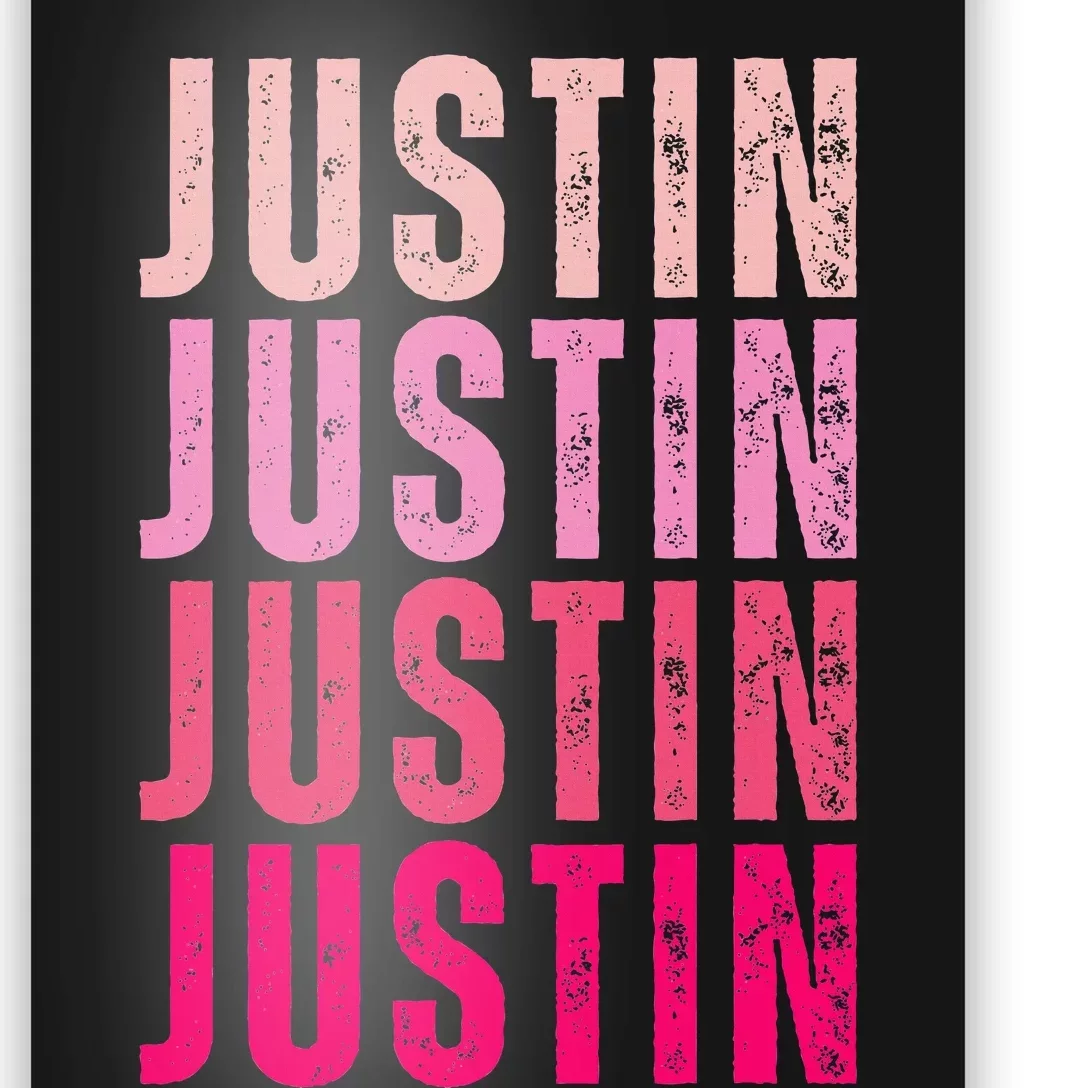 Justin Personalized Name I Love Justin Poster