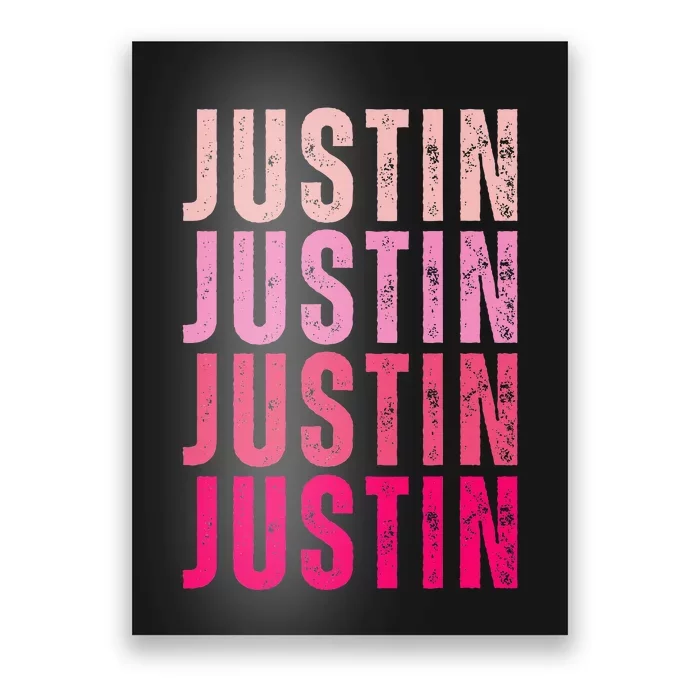 Justin Personalized Name I Love Justin Poster