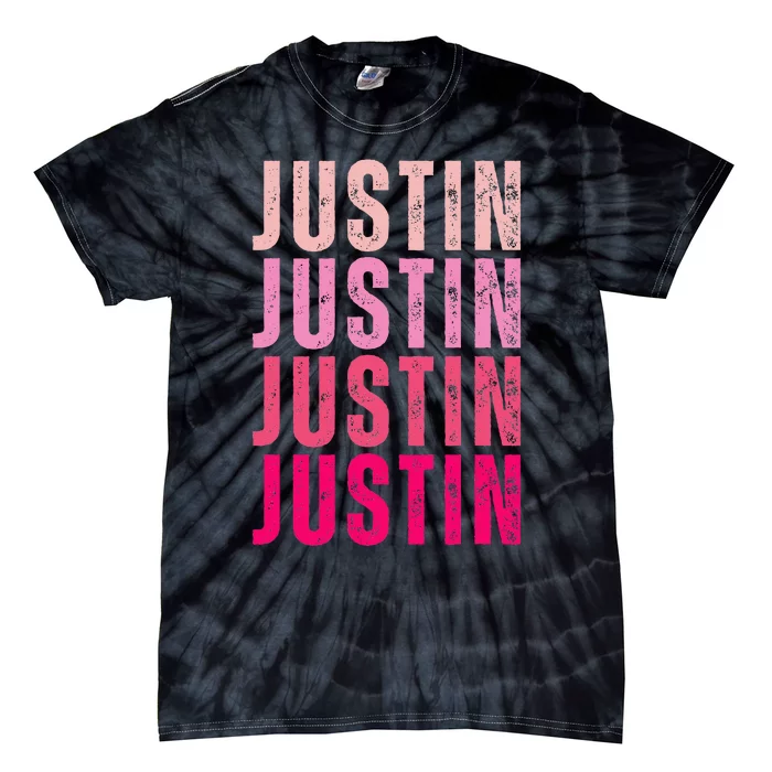 Justin Personalized Name I Love Justin Tie-Dye T-Shirt