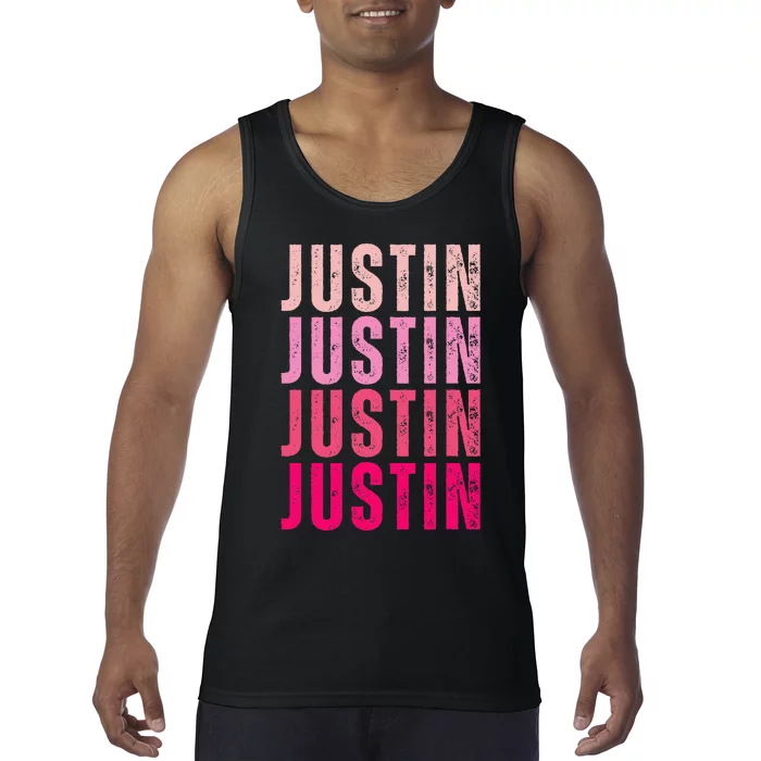 Justin Personalized Name I Love Justin Tank Top