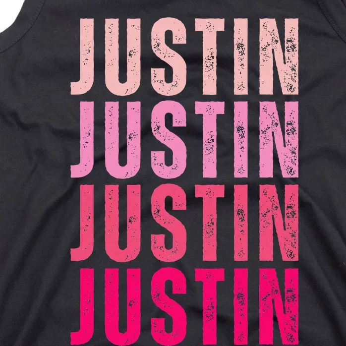 Justin Personalized Name I Love Justin Tank Top