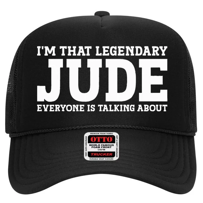 Jude Personal Name Funny Jude High Crown Mesh Trucker Hat