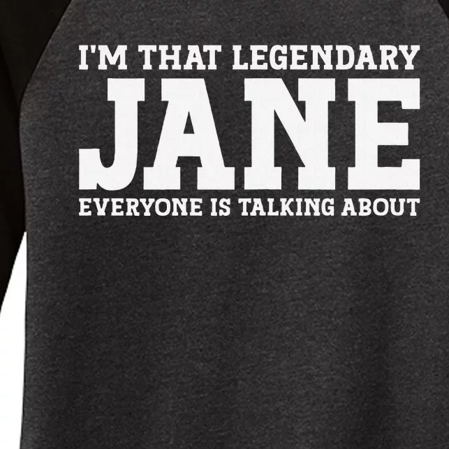 Jane Personal Name Women Girl Funny Jane Women's Tri-Blend 3/4-Sleeve Raglan Shirt