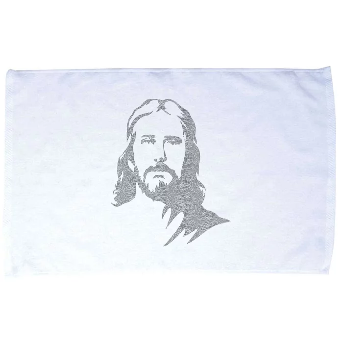 Jesus Portrait Outline Microfiber Hand Towel