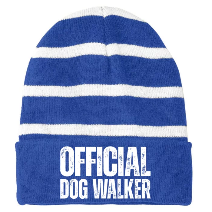 Joke Pet Owner Humor Dog Walker Dog Lovers Cool Gift Striped Beanie with Solid Band